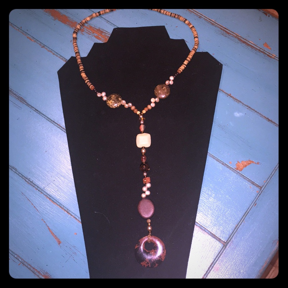 Boho Y Necklace. Hand made one of a kind